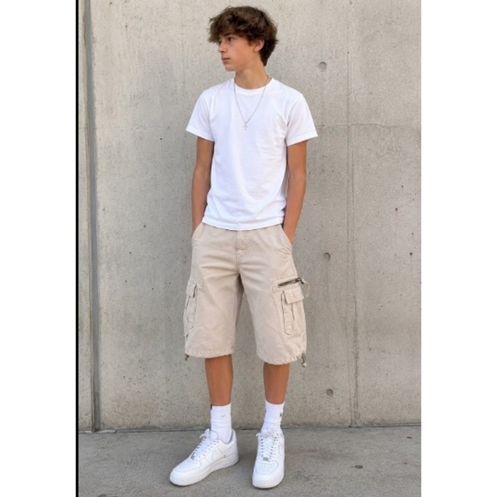 Duck Head Cargo Shorts Size 14 Tan Khaki‎ Cotton Utility Streetwear Kids